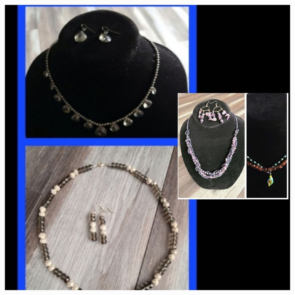 5 Necklaces - 3 w Earrings